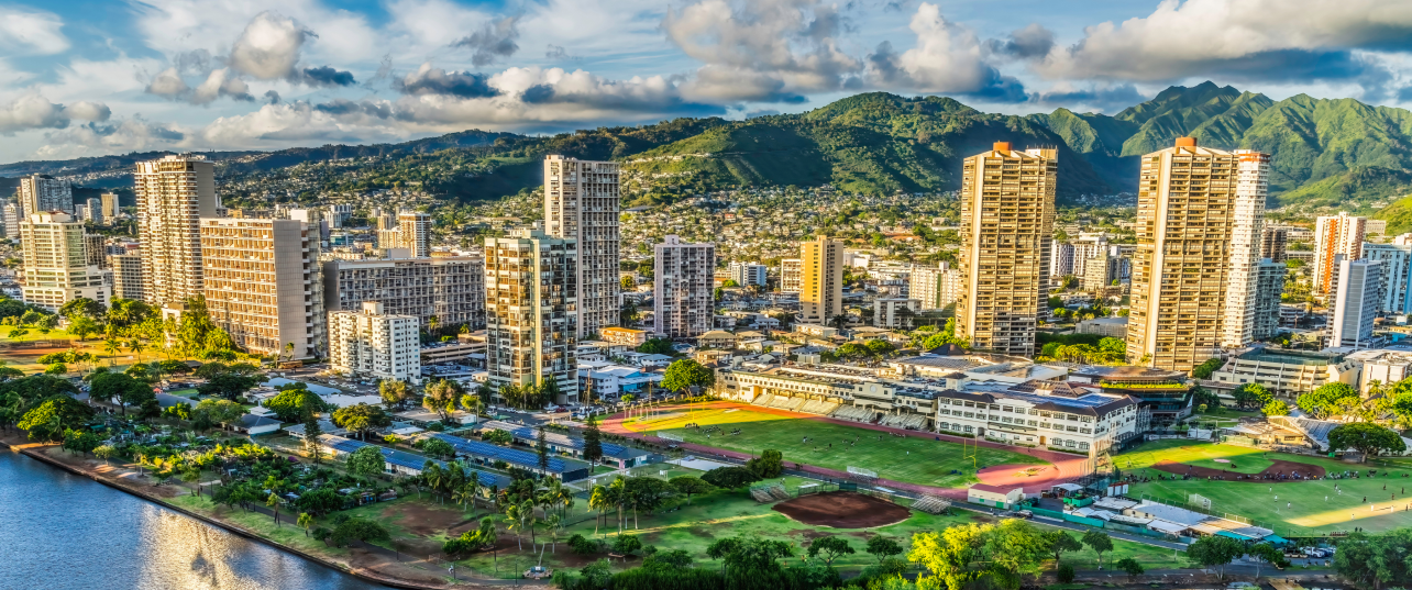 The Honolulu skyline.