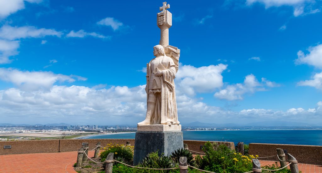 Panoramic ocean view from Cabrillo National Monument with cliffs and coastline