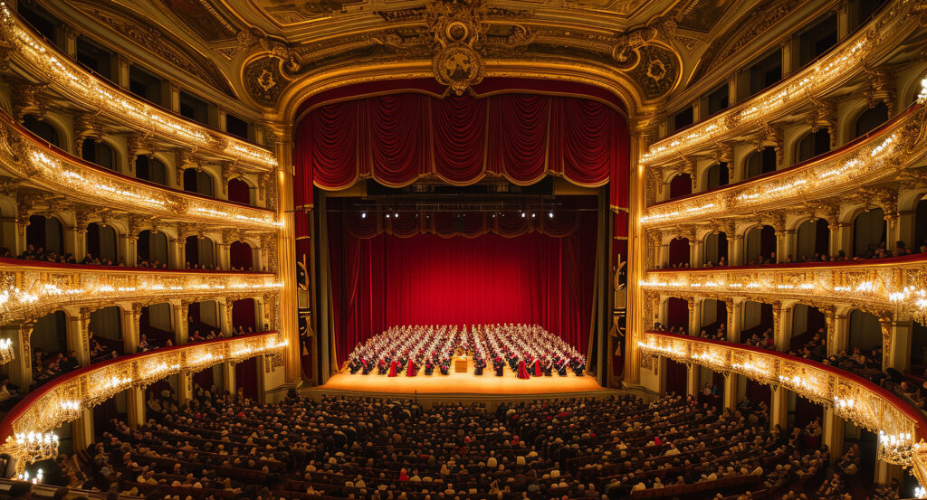La Scala opera house in Milan filled with audience before performance