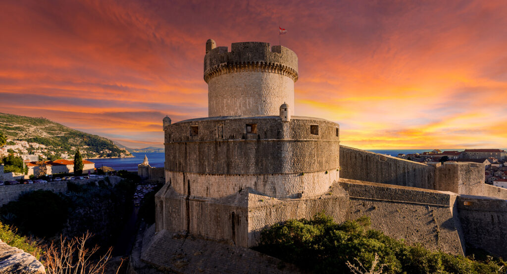 View of Minceta Tower on Dubrovnik City Walls