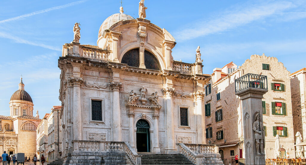St. Blaise’s Church with square and surrounding historic buildings