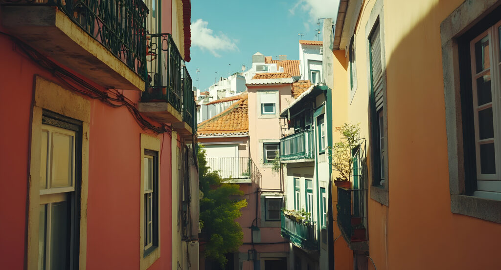 Traditional pastel buildings in Alfama District, Lisbon