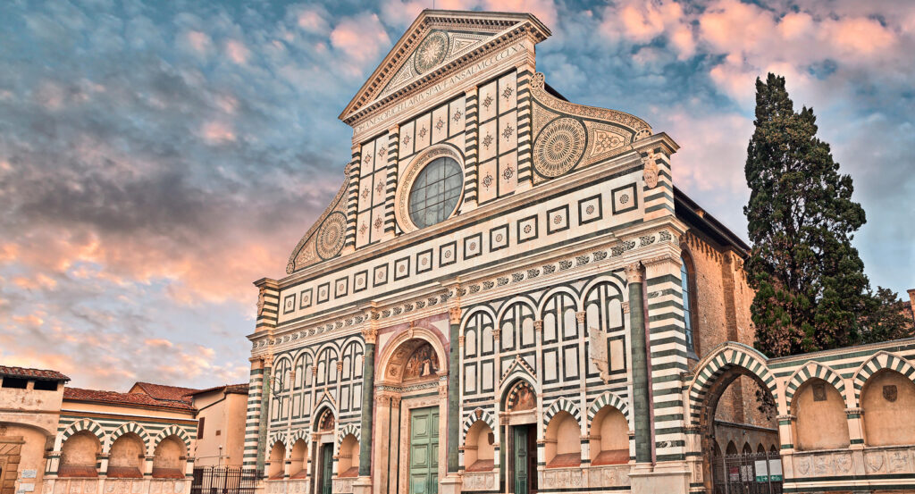 Santa Maria Novella Church with Renaissance marble design in Florence