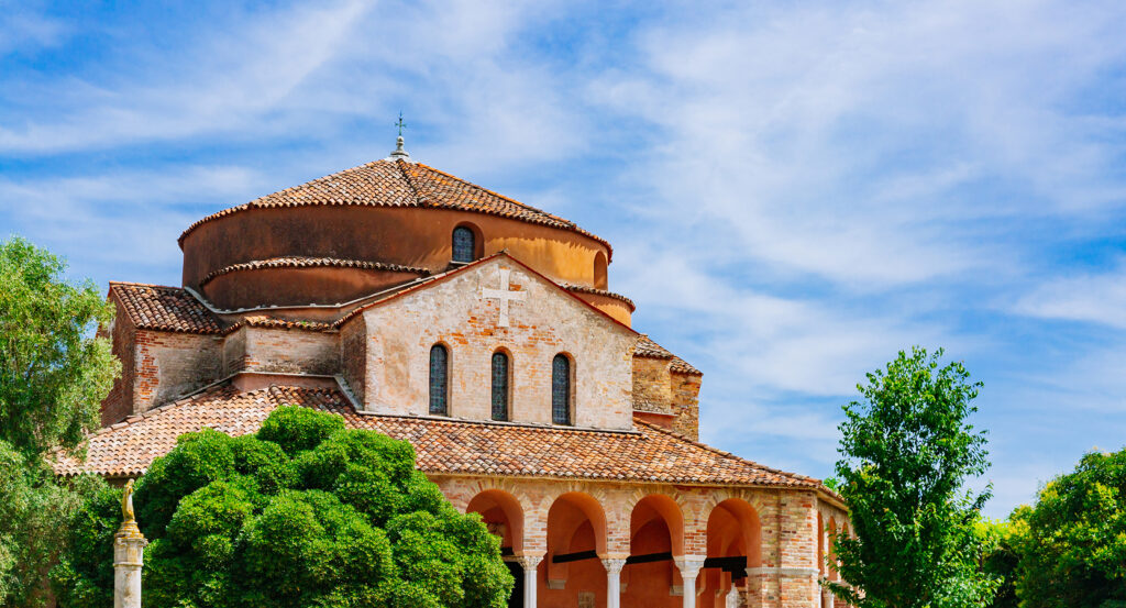 Ancient Byzantine architecture of Torcello Island in the Venetian lagoon