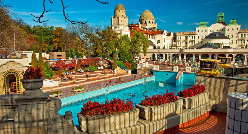 Gellert Thermal Bath Budapest with turquoise pool and Art Nouveau design