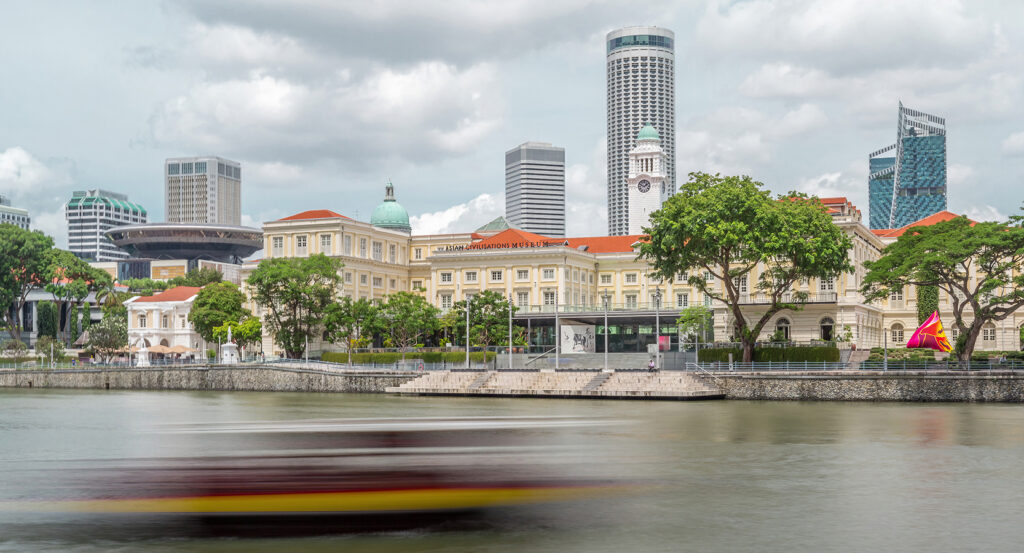 Colonial-style architecture of Asian Civilisations Museum in Singapore