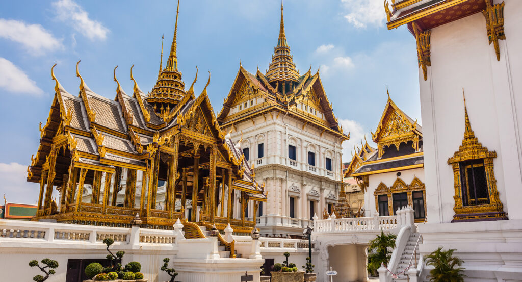 Exterior view of Dusit Palace Bangkok blending Thai and European design