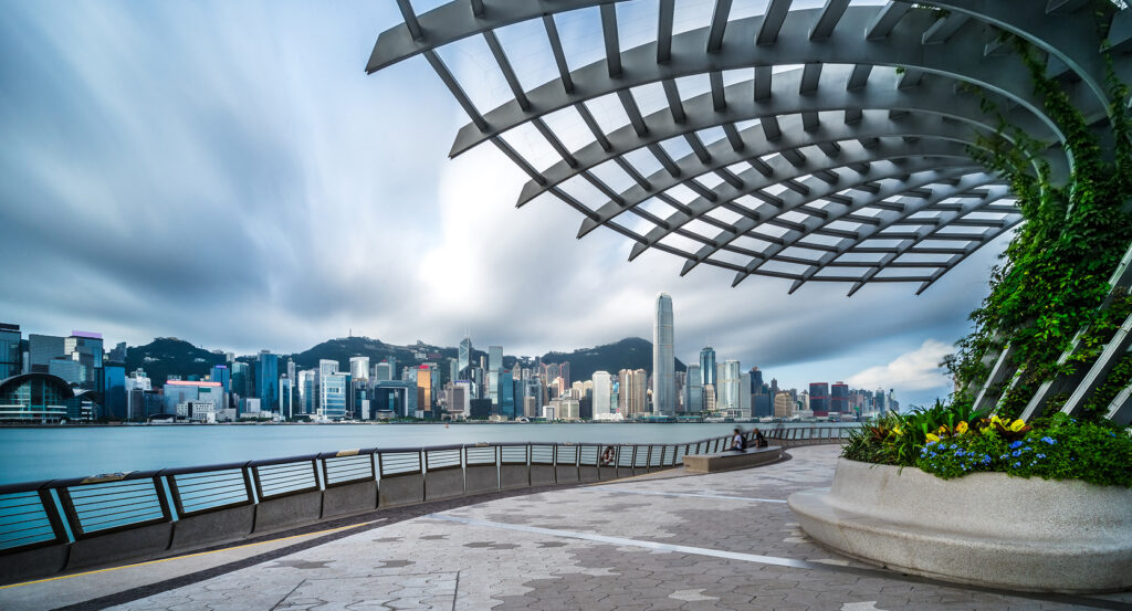 Victoria Harbour view from Avenue of Stars Hong Kong