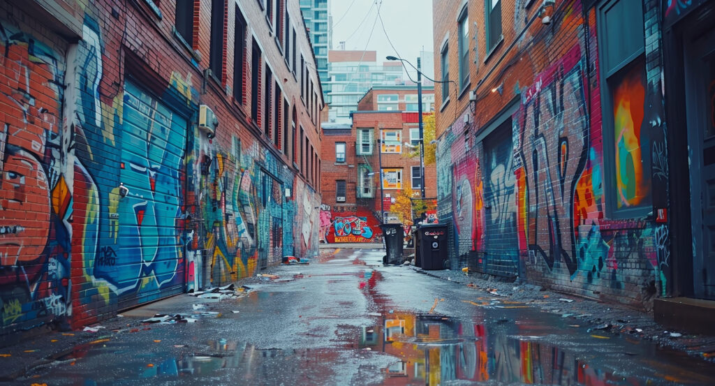 Toronto’s Graffiti Alley showcasing vibrant urban street art