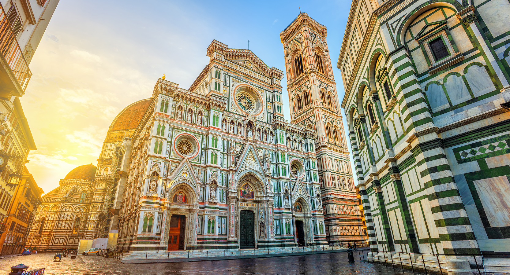 Santa Maria del Fiore Cathedral with Giotto’s bell tower in Florence, Italy.
