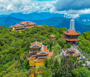 Linh Ung Pagoda complex surrounded by lush forest in Da Nang