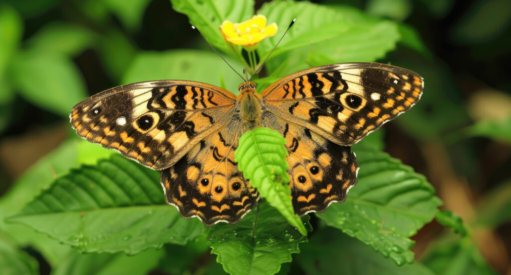 Close-up of butterfly wings inside Kuala Lumpur Butterfly Park