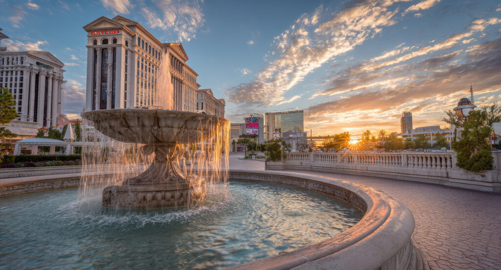Exterior view of Caesars Palace resort and casino in Las Vegas