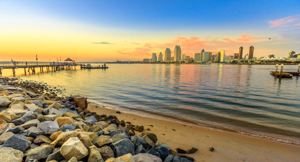 Harbor Island walking path along San Diego Bay