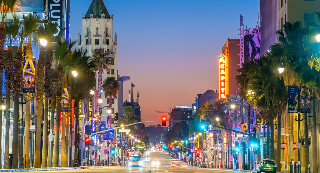Hollywood Walk of Fame stars along Hollywood Boulevard in Los Angeles