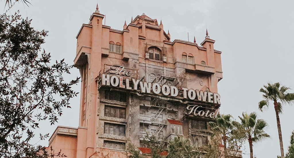 Nighttime show with fireworks and projections at Hollywood Studios in Orlando