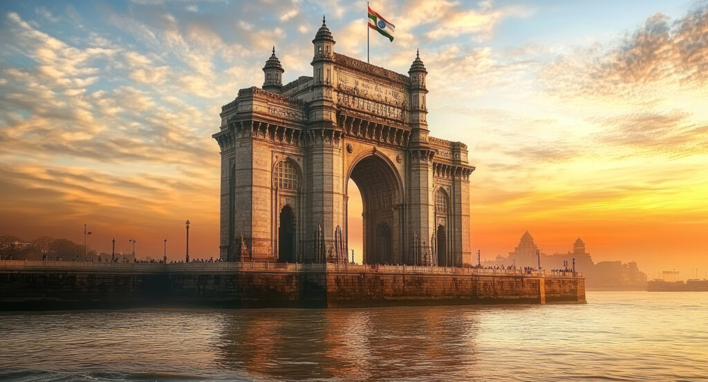 Iconic Gateway of India monument along the Mumbai waterfront