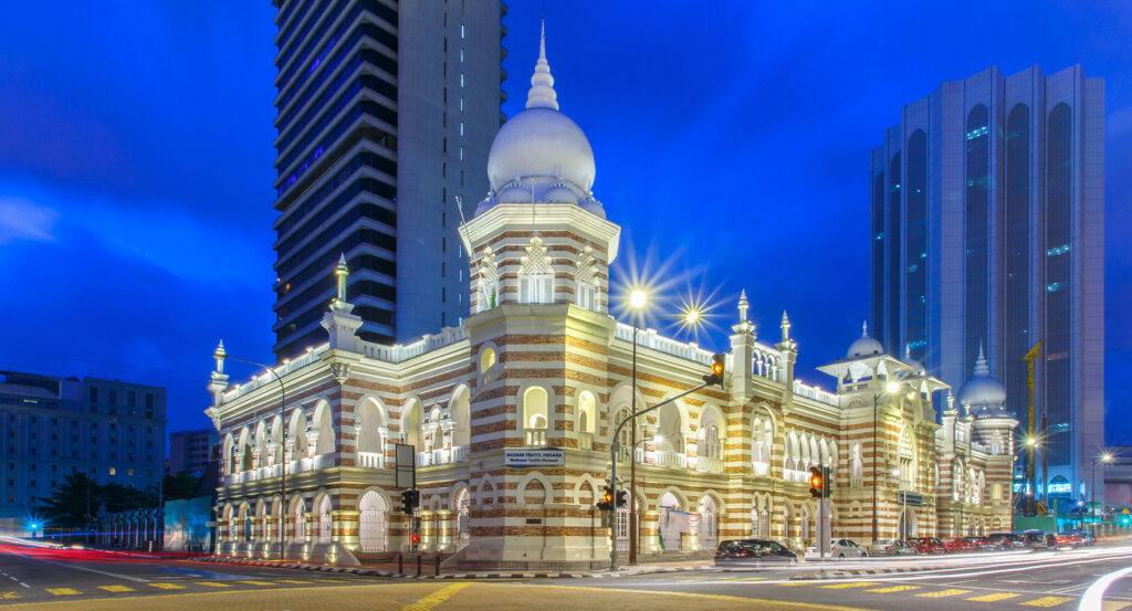Heritage building of the National Textile Museum Malaysia with Moorish design