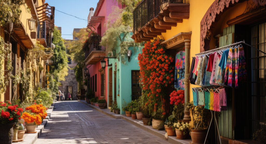 Colorful textiles and traditional crafts on display at Olvera Street