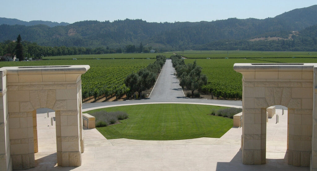 Architectural design of Opus One Winery in Napa Valley
