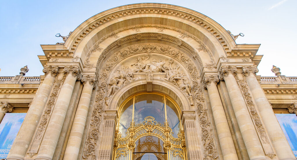Interior gallery of Petit Palais in Paris with classical artwork