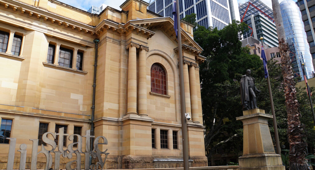 Statue in front of the State Library of New South Wales in Sydney
