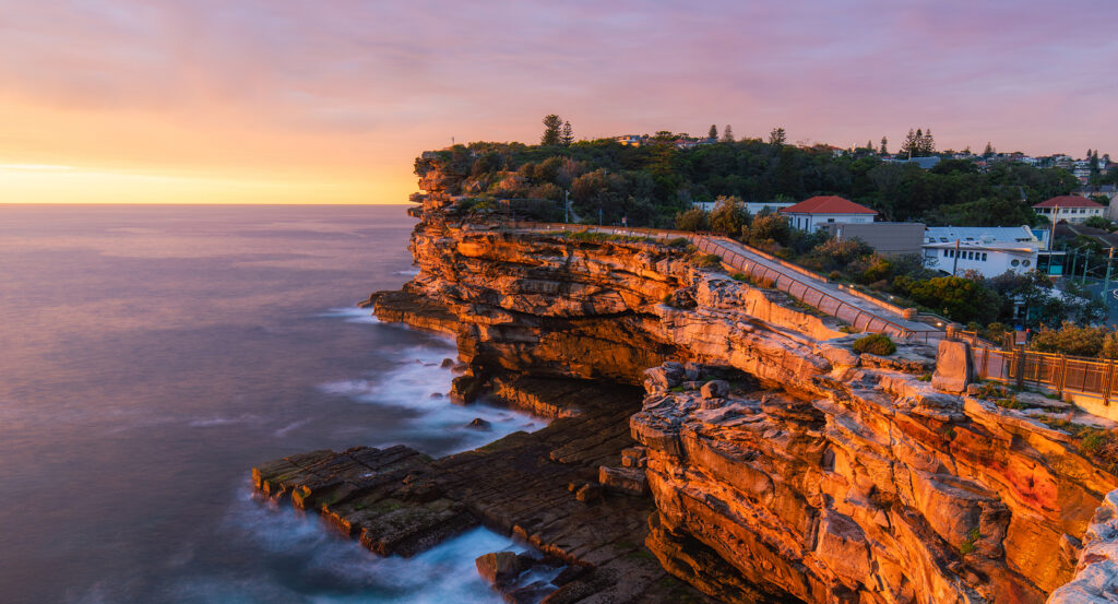 Scenic view of The Gap in Sydney featuring rugged sandstone cliffs and ocean