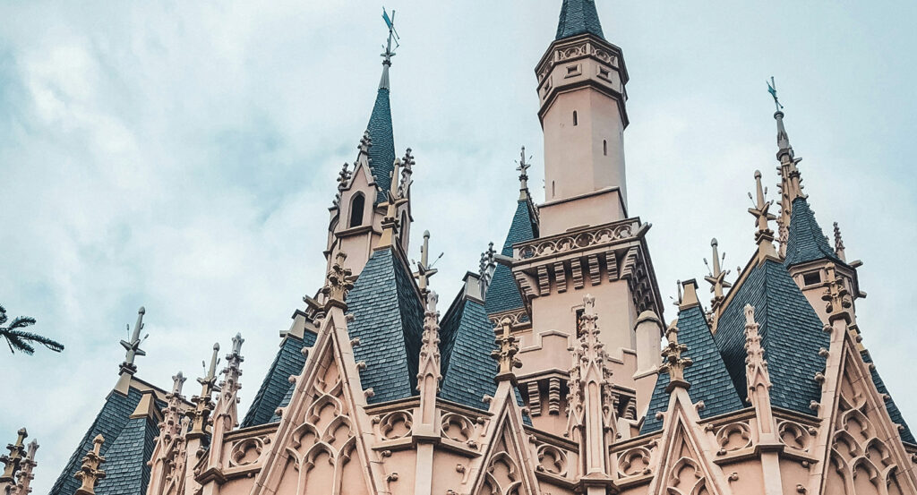Fantasy-inspired architecture details at Tokyo Disneyland castle